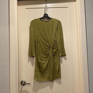Mango XS satin dress with knot
